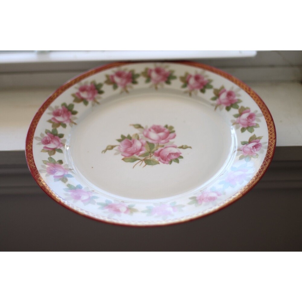 MZ Austria Plate Pink Roses